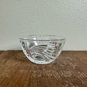 Vintage Crystal Sugar Bowl‎ Coin dot Circle Thumbprint and Swirl Design
